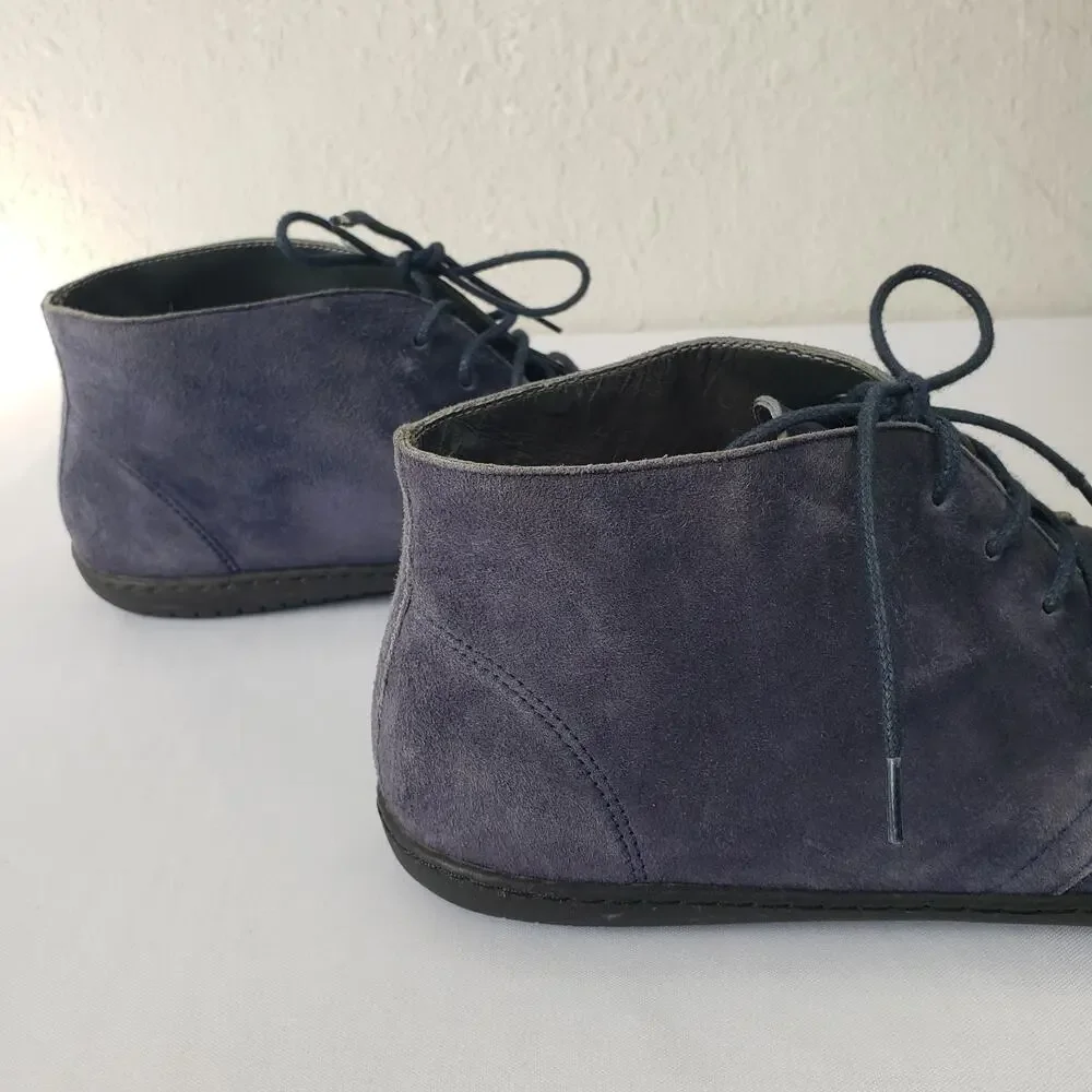 Groundies Milano Urban Barefoot Shoes Boots Size EU 45 US 12 Mens Blue Suede